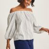 Island Gauze Luminous Tide Off-the-Shoulder Top