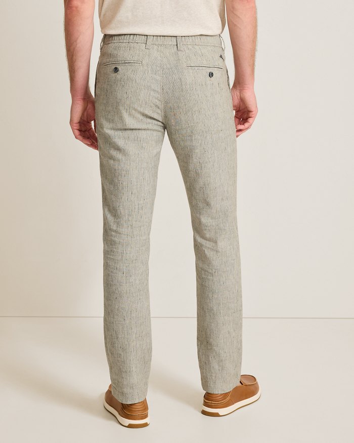 Isla Sands Stripe Stretch-Linen Pants