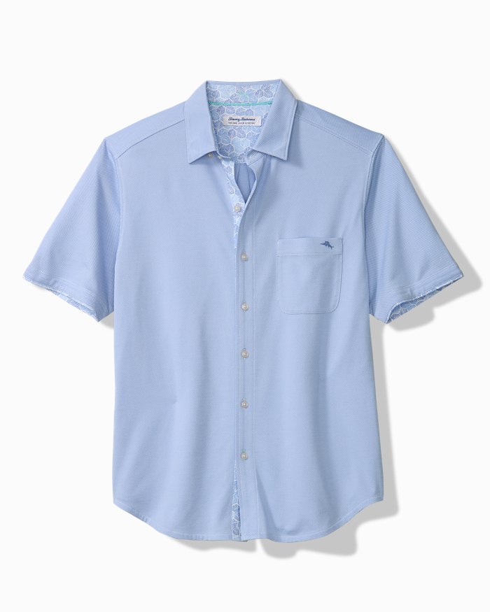 Big & Tall San Lucio Tri Leaf Geo Happy Hour Stretch Knit Shirt