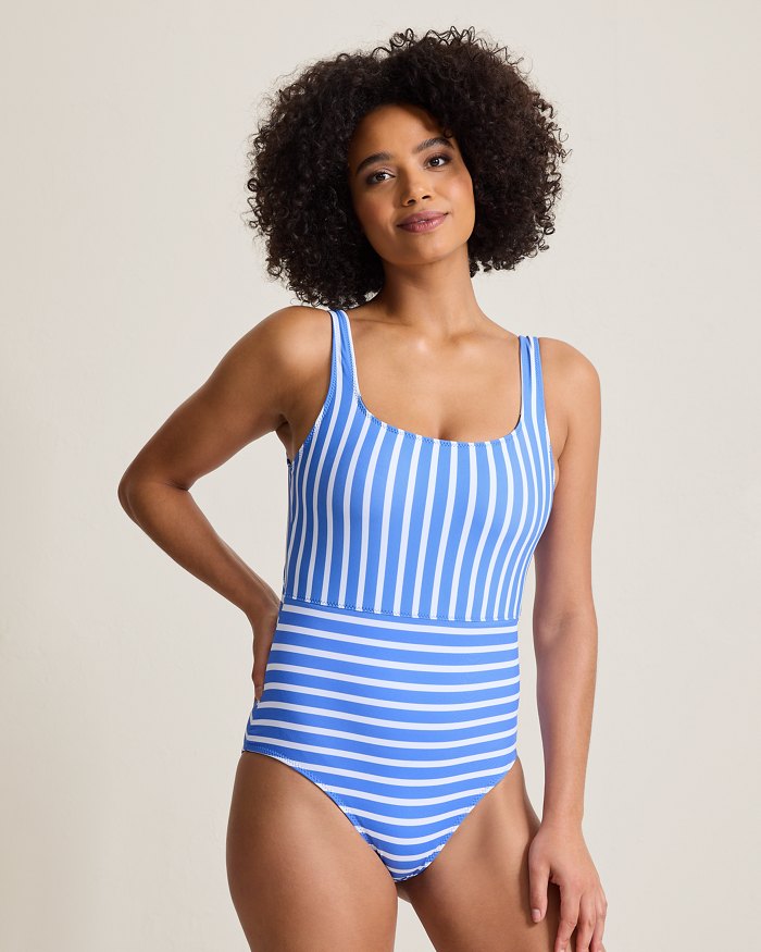 Coastline Stripe Reversible One-Piece Swimsuit