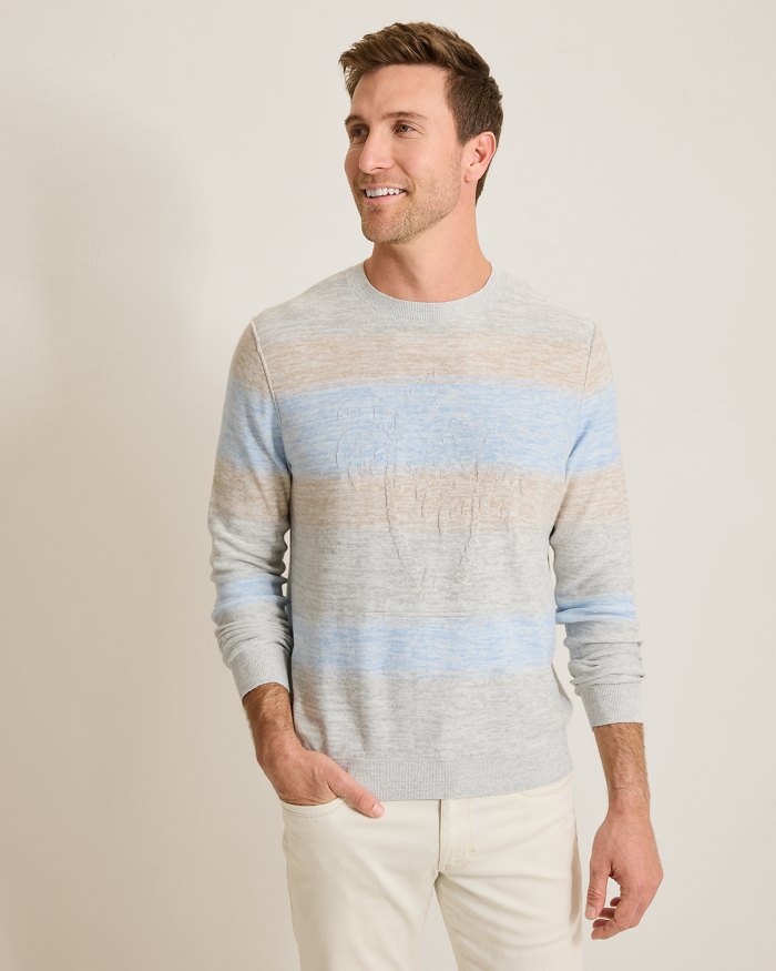 Sorrento Sunset Linen-Blend Crew Sweater