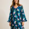 Jersey Long-Sleeve Short Sleep Dress