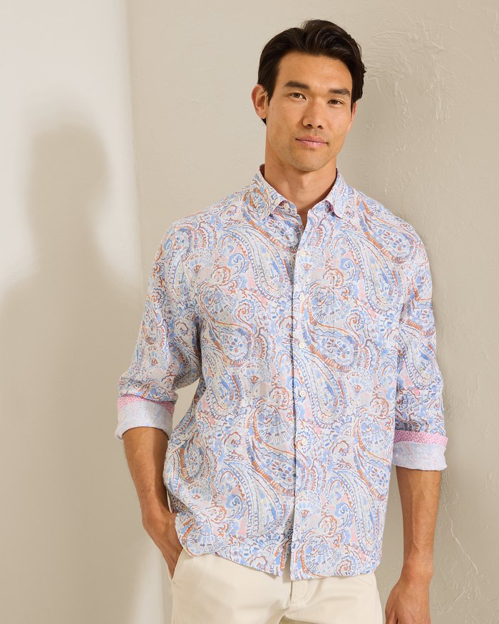 Playa Blanca Paisley Linen Shirt