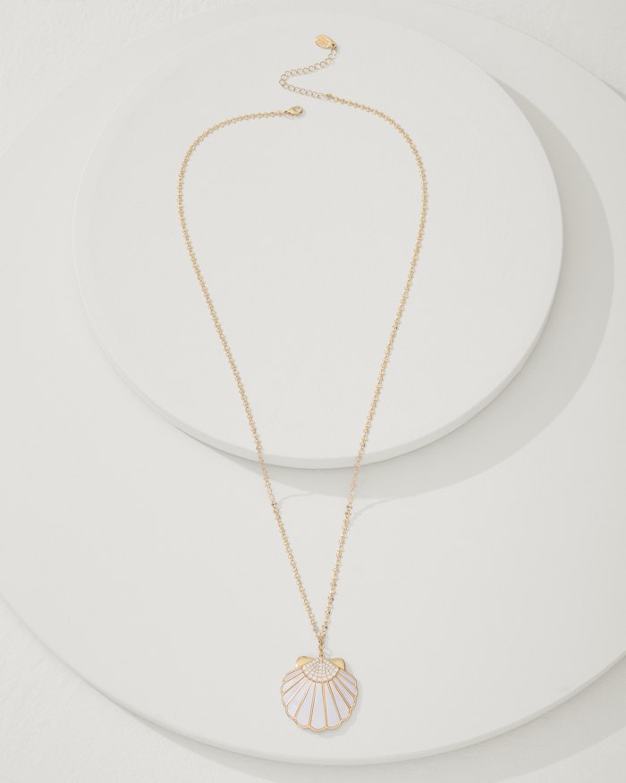 Moments in Paradise Mother of Pearl and Shell Pendant Necklace